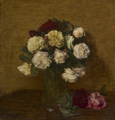Roser i en vase, 1878 av Ignace Henri Jean Fantin Latour