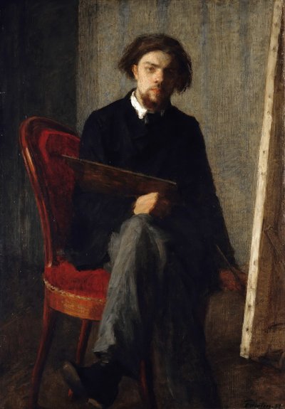 Selvportrett, 1858. av Ignace Henri Jean Fantin Latour