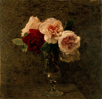 Stilleben: rosa og røde roser, 1886 av Ignace Henri Jean Fantin-Latour