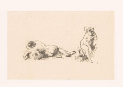 Studieark med to nakne kvinner av Ignace Henri Jean Fantin Latour