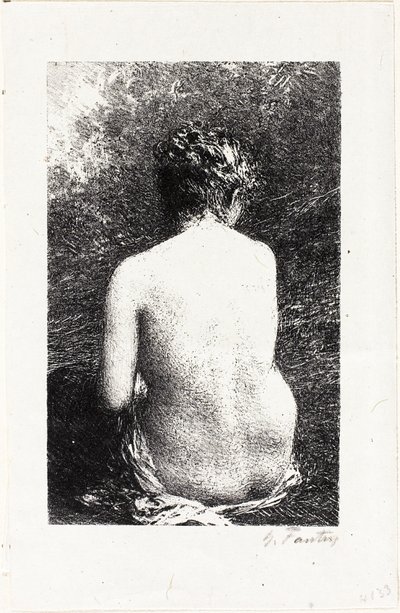 Studie av sittende kvinne, sett bakfra av Ignace Henri Jean Fantin Latour
