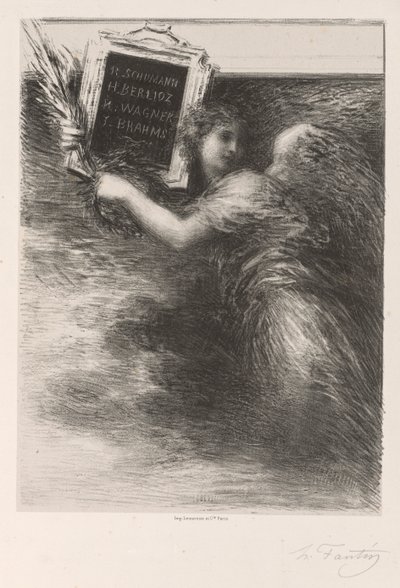 Musikkens geni av Ignace Henri Jean Fantin Latour