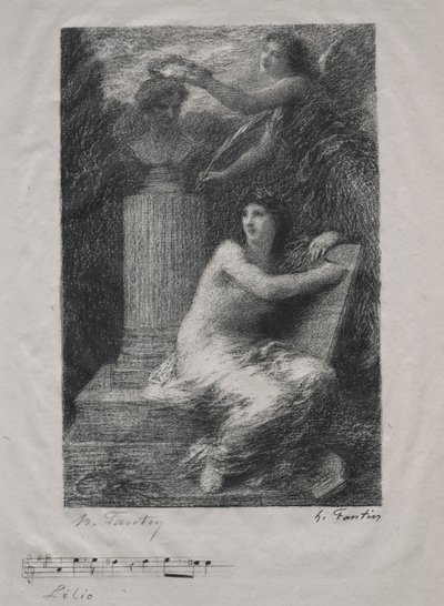 Til Berlioz (liten tallerken) av Ignace Henri Jean Fantin Latour