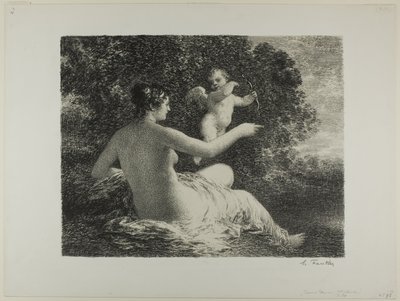 Venus og Amor, stor tallerken av Ignace Henri Jean Fantin-Latour