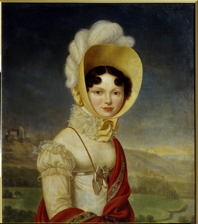 Storhertuginne Catherine Pavlovna av Russland (1788-1819). Maleri av Henri Francois Riesener (1767-1828), olje på lerret. fransk kunst av Henri Francois Riesener
