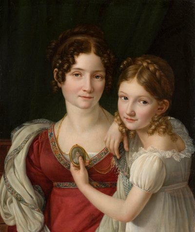 Portrett av en mor med sin datter, 1816-1822. av Henri Françoiss Riesener
