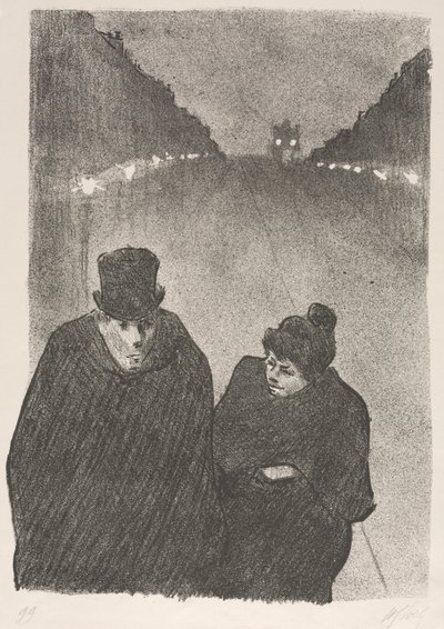 Ah, det er sant, min stakkars gamle mann, du ville være den første jeg ville ha savnet bussen hans til. "Men jeg vil savne bussen min" "Kunderne mine har aldri gått glipp av bussen deres" av Henri Gabriel Ibels