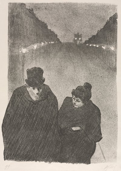 Ah, det er sant, min stakkars gamle mann, du ville være den første jeg ville ha savnet bussen hans til..., av Henri Gabriel Ibels