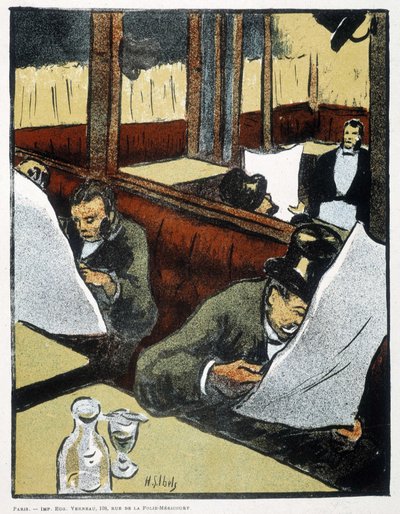 På kafeen - tegning av Henri Gabriel Ibels