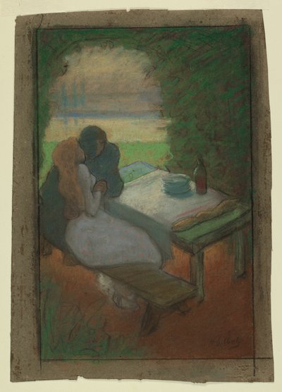 Elskere i en arbor av Henri Gabriel Ibels
