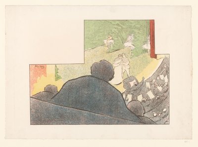 Mann ser på teaterforestillingen fra en boks Viser av Théâtre Libre (serietittel) Les Programs du Théâtre Libre (serietittel) av Henri Gabriel Ibels