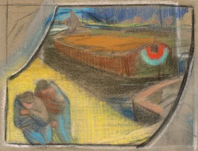 Menn som sleper en lekter [Studie for Boubourouche] av Henri Gabriel Ibels