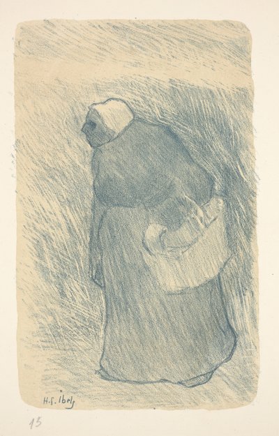 Bonde med kurv, eller bondekvinne med lampe av Henri Gabriel Ibels