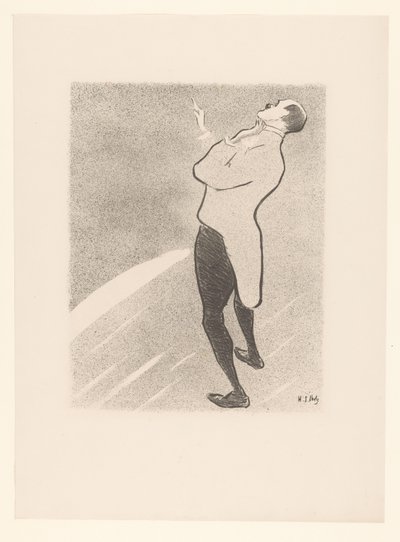 Portrett av komikeren Kam-Hill Kam-Hill Artister av kafékonserten (serietittel) Le Café Concert (serietittel) av Henri Gabriel Ibels
