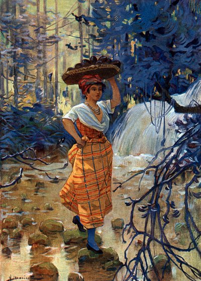 Porträt einer jungen kreolischen Frau von den französischen Antillen von Henri-Gaston Darien