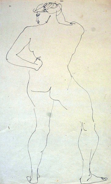 Naken kvinne fra ryggen av Henri Gaudier Brzeska