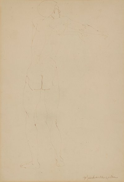 Naken mann (penn på papir) av Henri Gaudier Brzeska