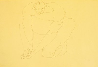 Naken mann på kne II av Henri Gaudier Brzeska
