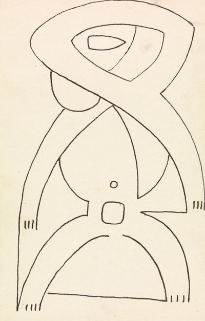 Figurstudie for et relieffdesign av Henri Gaudier-Brzeska