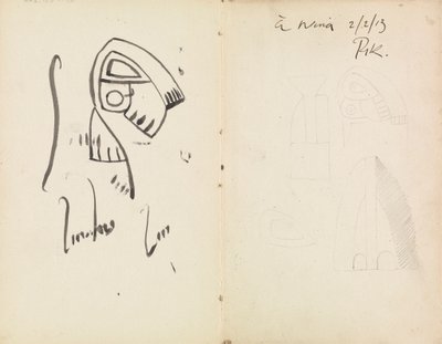 Fem skulpturstudier av Henri Gaudier-Brzeska