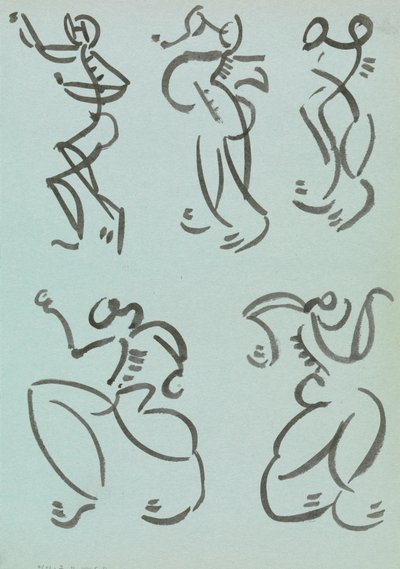 Fem studier av dansende figurer av Henri Gaudier-Brzeska