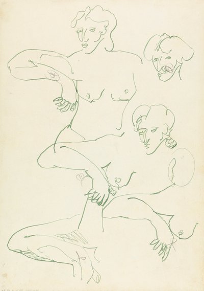 Fem studier av en kvinneskikkelse av Henri Gaudier-Brzeska