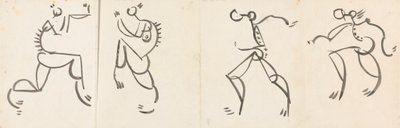 Frise av fire dansende figurer av Henri Gaudier-Brzeska