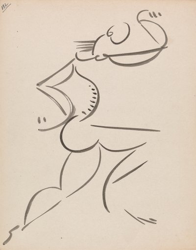 Mannlig dansende figur, i profil av Henri Gaudier Brzeska