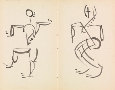 Mannlige og kvinnelige dansefigurer av Henri Gaudier Brzeska