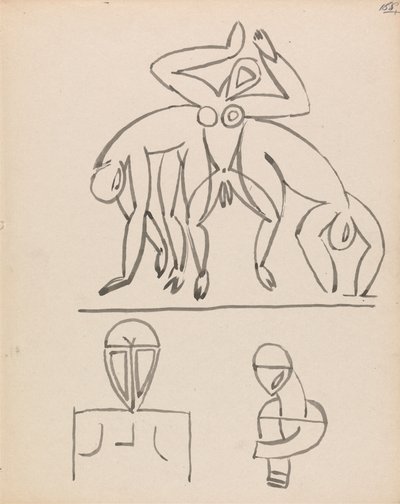 Ni figurstudier av Henri Gaudier-Brzeska