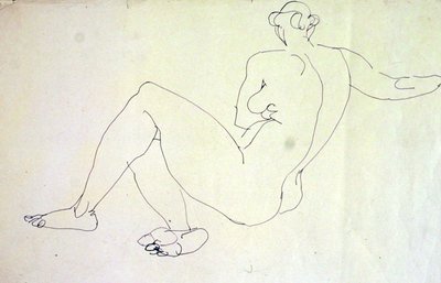Liggende naken kvinne fra ryggen av Henri Gaudier Brzeska