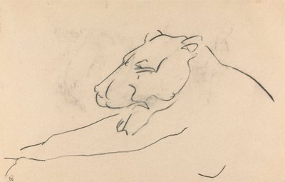 Tilbakelent løvinne av Henri Gaudier-Brzeska