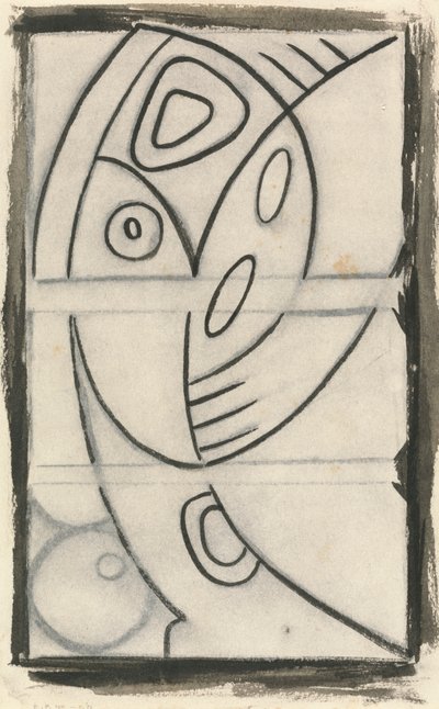 Relieffdesign av en abstrakt kvinneskikkelse av Henri Gaudier-Brzeska