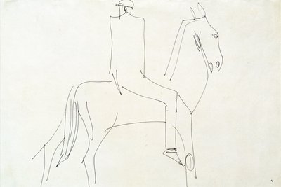 Rytter i Rotton Row, 1913 (penn og blekk på papir) av Henri Gaudier Brzeska
