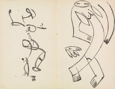 Studier av to dansende figurer av Henri Gaudier Brzeska