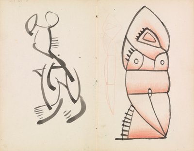 Studie for en figural skulptur, hukende figur av Henri Gaudier Brzeska