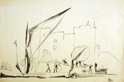 Thames lekter ved London Docks av Henri Gaudier-Brzeska