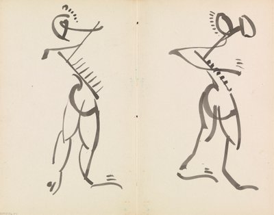 To dansende figurer av Henri Gaudier-Brzeska