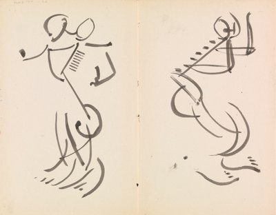 To dansende figurer av Henri Gaudier-Brzeska