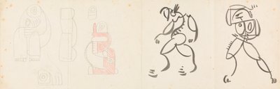 To dansefigurer og fem studier for en mor og barn-gruppering av Henri Gaudier-Brzeska