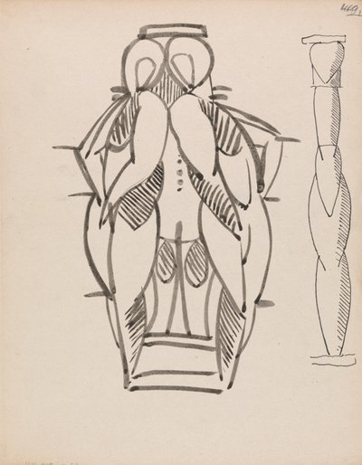 To studier for en skulptursøyle av Henri Gaudier-Brzeska