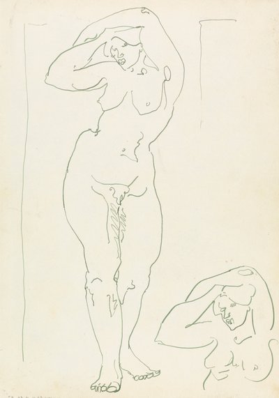 To studier av en kvinneskikkelse av Henri Gaudier-Brzeska
