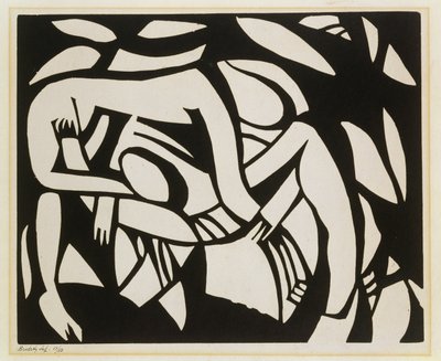 Wrestlers, ca. 1914 (linosnitt) av Henri Gaudier Brzeska