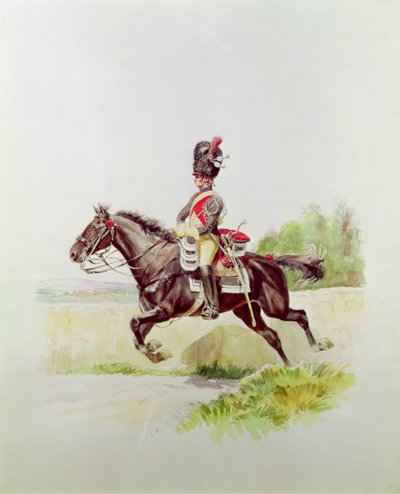Soldat fra den keiserlige garde til hest, 1898 av Henri Georges Jacques Chartier