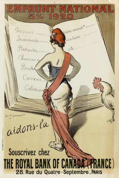 Abonner på The Royal Bank of Canada France, 1920. av Henri Georges Meunier