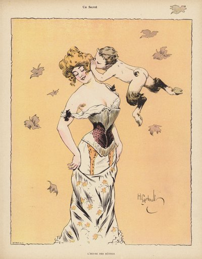 En hemmelighet (farge litho) av Henri Gerbault