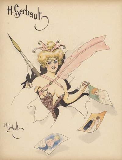 Kunst (farge litho) av Henri Gerbault