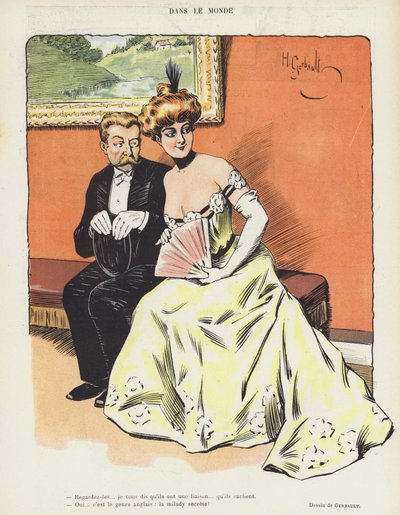 Illustrasjon for Le Rire (farge litho) av Henri Gerbault