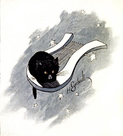 Le Chat Noir, parisisk kabaret, ca. 1900 (illustrasjon) av Henri Gerbault