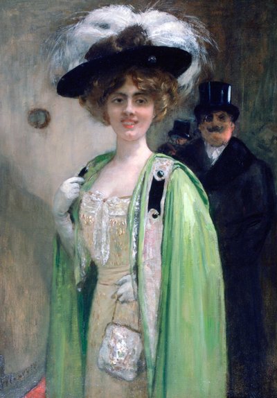 Et par som ankommer en begivenhet, c1872-1929 av Henri Gervex